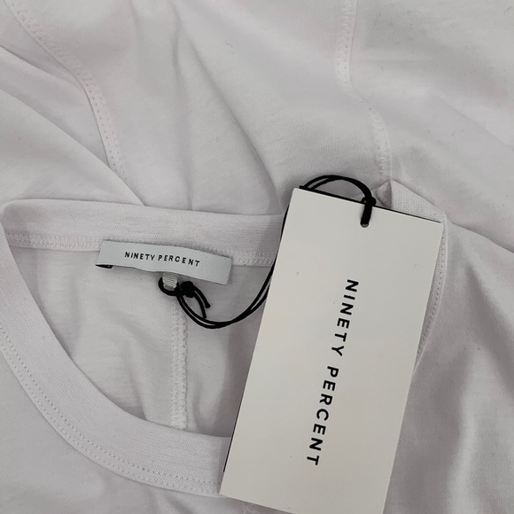 Ninety Percent Organic Cotton panel tank shirt top white sleeveless seam new M - Picture 3 of 4